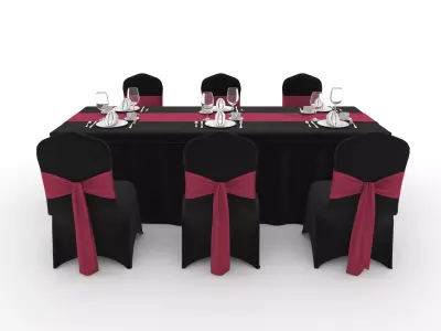 Banquet Table and Chair 125 3D model