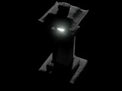 Japanese stone lamp Free 3D model