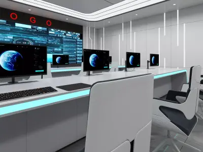 control room 09 Low-poly 3D model