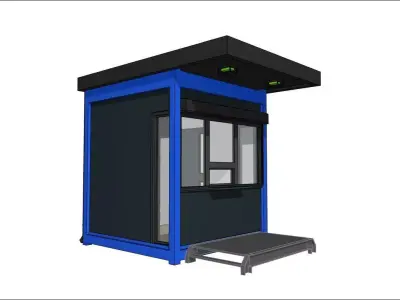 container guard booth 250cm x 250 cm plus roof many formats 3D model