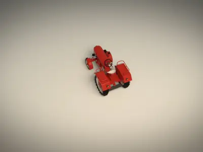 Low Poly Tractor 01 Low-poly 3D model