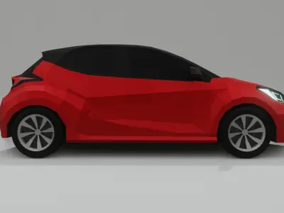 Toyota Yaris 2021 low poly 3D model Low-poly 3D model