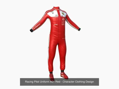 08 Racing Pilot Uniforms A Collection - Character Clothing 3D Model Pack