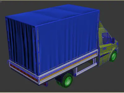 Generic v7 CargoBox VAN with driver Low-poly 3D model