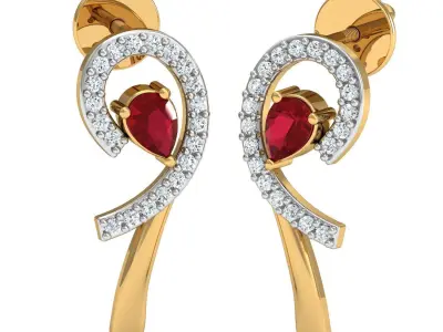 Bend Shape Fashion Earring - Pendant - Ring Set 3D print model