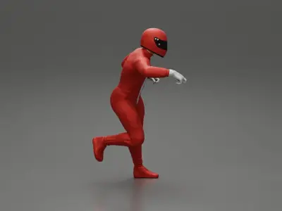 Motorbiker standing pushing his motorbike 3D print model