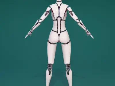 Robot girl 3D model