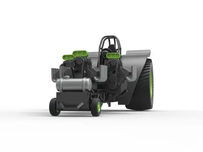 Pulling tractor 3 engines V8 Version 3 Scale 1 to 25 3D print model
