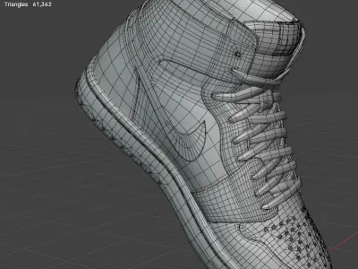Air Jordan Retro Black 3D model