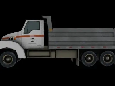 Truck Game Ready dump Low-poly 3D model