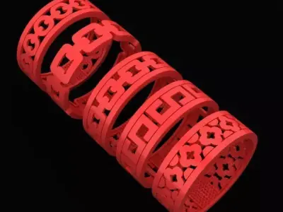 set ring gold 3D print model