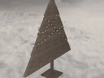 Tree wood christmas decor 3D model