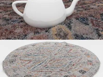 Round Rug Set 65 3D model