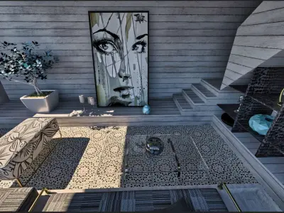 WOOD ROOM Low-poly 3D model