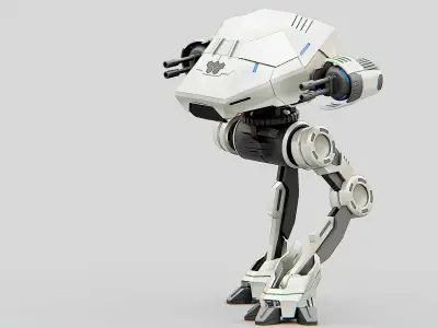 COMBAT DROID S-50 Rigged for Unreal Engine - Unity - MIXAMO  3D model