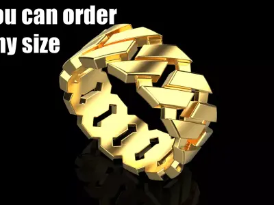 Cuban chain ring model 642 3D print model