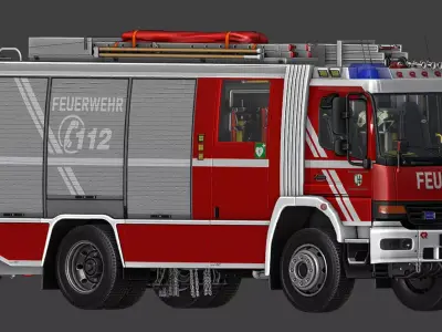 Rosenbauer AT Feuerwehrfahrzeug Low-poly 3D model