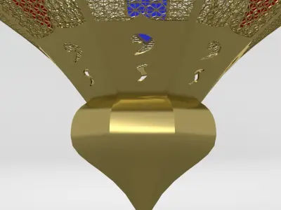 Arabic stained glass brass lamp 3D model