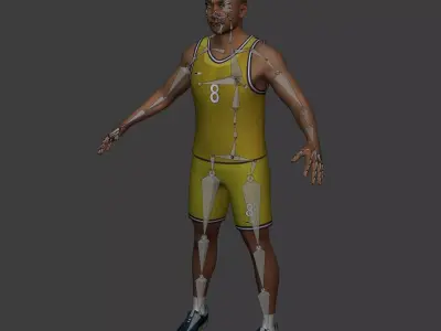 Basketball Player -- 3 Skin Textures Low-poly 3D model