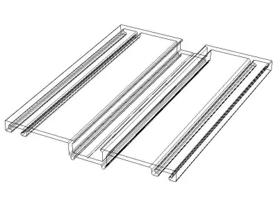 Aluminum Extruded Pressure Plate  MOD AL-09cw Low-poly 3D model