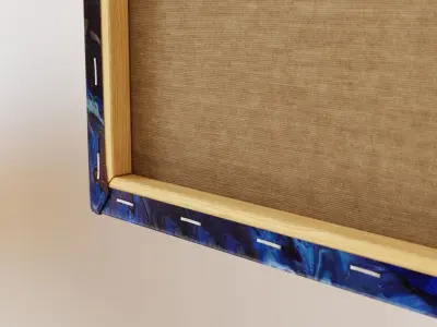 Abstract tall painting on wooden frame 3D model