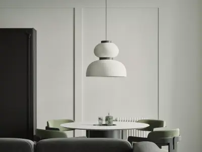 Modern living room dining room interior scenes 503 3D model