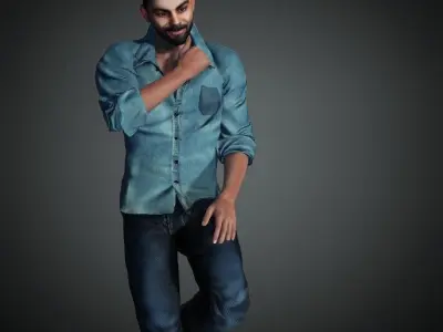 Virat Kohli  Indian Star Cricketer Low-poly 3D model