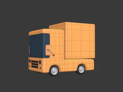 Cartoon Truck Low-poly 3D model