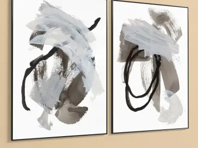 Plaster Two Photo Frame 274 Low-poly 3D model