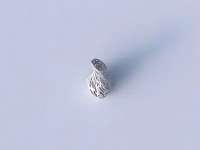 Vase twisted top bent hexagon 2 with smooth organic lattice 3D print model