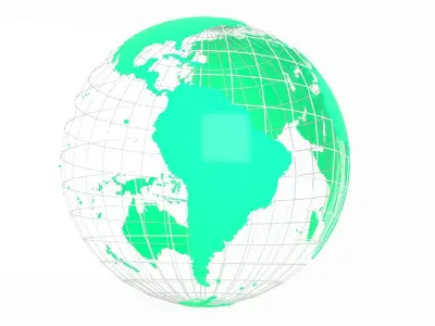 Globe News Skeleton Medium Spring Green Color 3D model