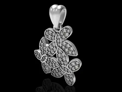 Diamond Butterfly Pendant 3D print model order