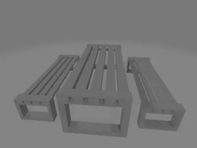 out door chair and table  Free 3D model