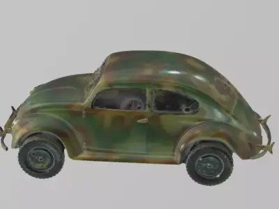 VW Beatle Army version Free 3D model