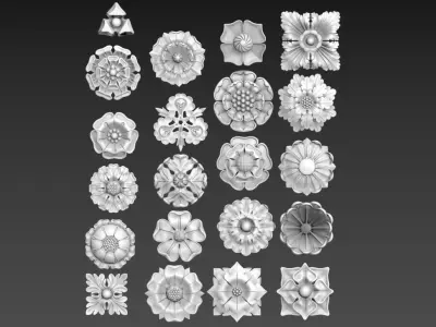 Victorian Gothic Flower Designs 3D print model
