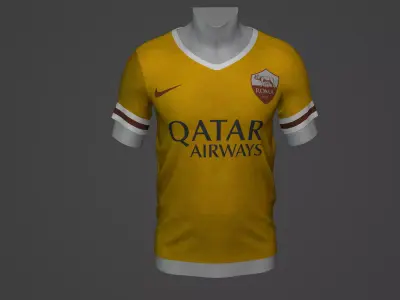 roma Football Jersey T-Shirt - Soccer Kit Low-poly 3D model