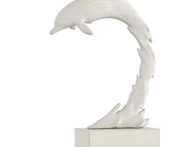Decorative Abstract Sculpture Dolphins 3D model