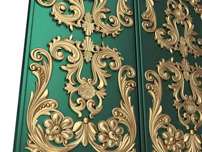 Backgammon Set 04 Green Low-poly 3D model