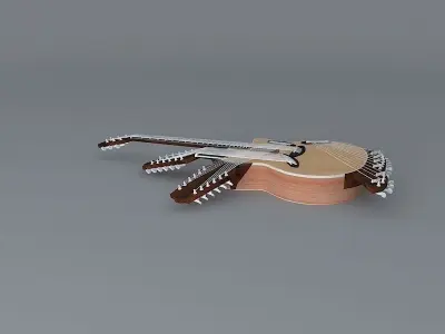 Harp drone string guitar Free 3D model