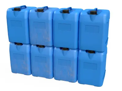 Canister Blue Clean and Dirty Low-poly 3D model