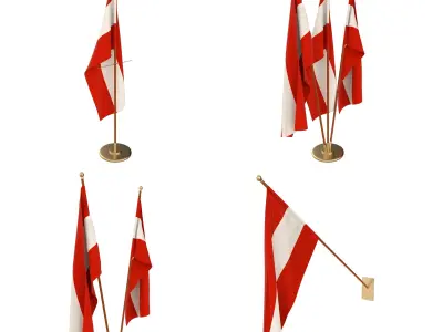 Austria Flag Pack 3D model
