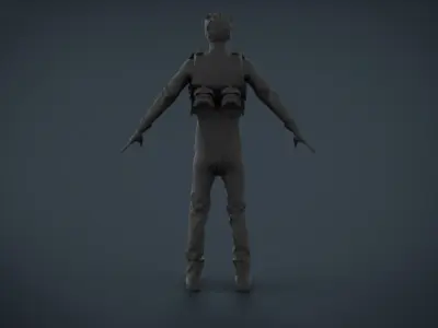 man hungry Free low-poly 3D model