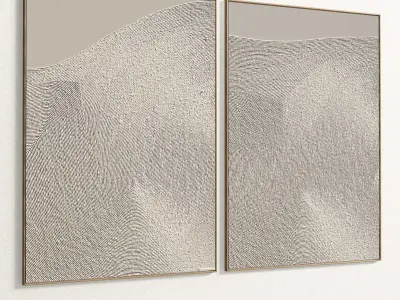 Plaster Two Photo Frame 317 Low-poly 3D model