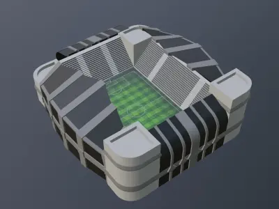 Football Stadium - Black Low-poly 3D model