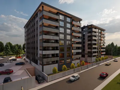 Modern Residential Apartment Site Complex Lumion Scene 3D model