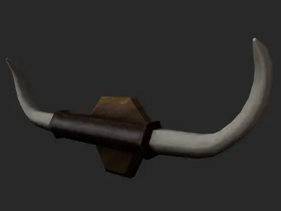 Old Western Bullhorns Free low-poly 3D model