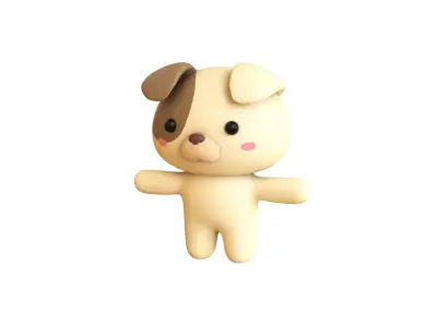 Character005 Chubby Dog Low-poly 3D model