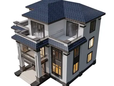 Three-Story Villa Exterior 3D model