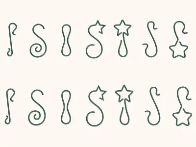 christmas ball hook set 3D mesh - svg - 3D curve - blender file 3D model