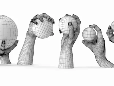 Hand holding globe collection 3D model